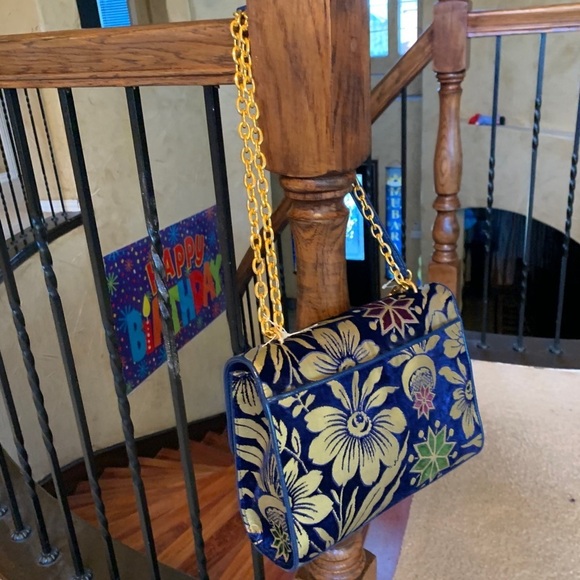 TORY BURCH FLEMING COSMIC FLORAL LG SHOULDER BAG - Picture 10 of 11